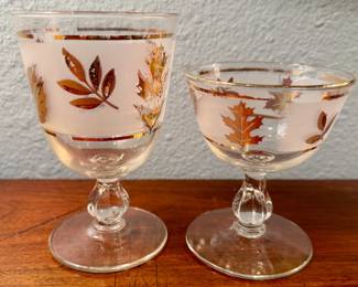 Libbey Golden Foliage glassware. Six of each size available.