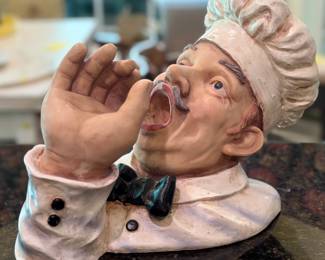 Drunk chef wine holder.