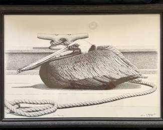 Added 22-May-2026.  Pelican lithograph by J. Berry , signed and numbered.