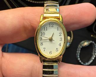 Timex Womens GoldTone Oval Dial Expansion Band Watch
