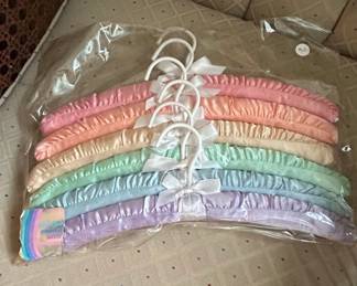 Padded Satin Hangers with Bows Set of 