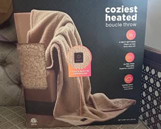 Brookstone Cozyest Heated Boucle Throw