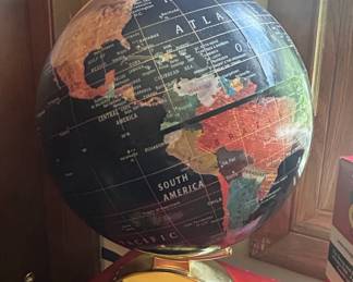 Replogle Starlight Black World Globe with GoldTone Stand
