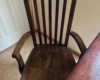 Dark Stained Wooden Dining Table and Chairs Set third image