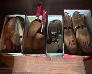 Assorted Wooden Shoe Trees and Forms