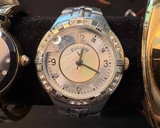 Callaway Womens MotherofPearl Dial Watch with Crystal Accents