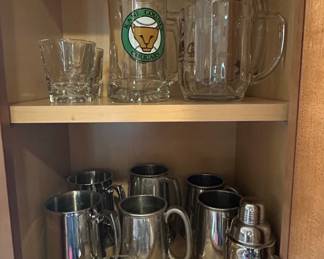 Kane County Cougars Beer Mug, Assorted Tankards, Shot Glasses, and Cocktail Shaker Set