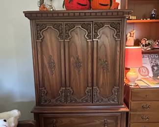 Vintage Thomasville Furniture Camino Real Collection Walnut Armoire