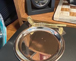 Vintage Golf Themed Ashtray with Golf Club and Ball