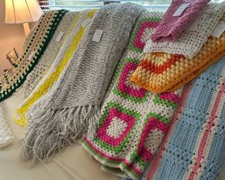 HandCrocheted Afghans or Blankets Set of 