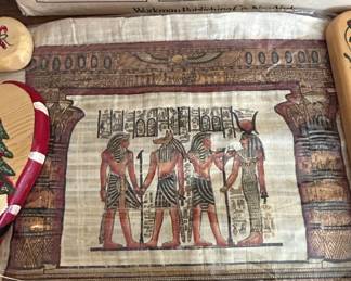 Egyptian Papyrus Painting  Judgment Scene