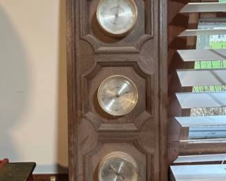 Vintage Springfield Dial Weather Station with Wooden Case