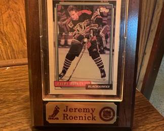 Jeremy Roenick Chicago Blackhawks Topps Hockey Card Plaque