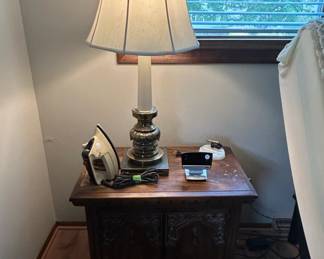 Vintage Carved Oak Side Table