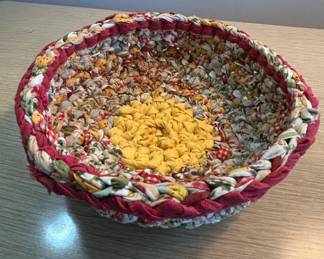 Handmade Braided Fabric Rag Bowl