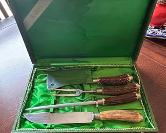 Baron Solingen Carving Set with Stag Antler Handles