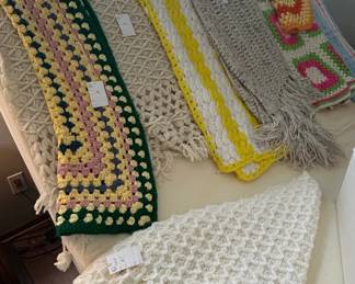 Handmade Crochet Shawls and Blankets Assortment