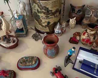 Assorted Decorative Collectibles with Waterman Pen