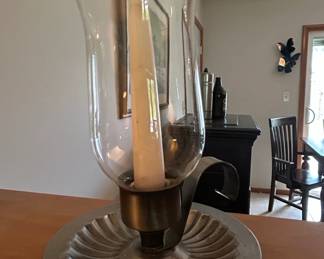 Fluted Base Hurricane Candle Holder