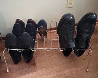 Metal Shoe Rack with Assorted Shoes