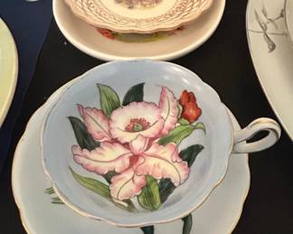 HandPainted Floral Teacup and Saucer