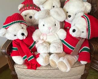 Set of Christmas Themed Plush Animals