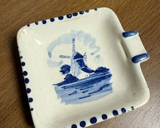 Delft Blue Windmill Trinket Dish