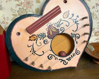 Heart-Shaped Folk Art Door Harp