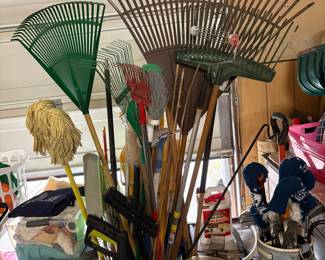 Assorted Garden Tools and Golf Club Set