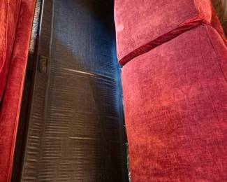 Vintage Red Velvet Sofa Bed