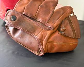 Vintage Baseball Catcher's Mask and Mitt Set