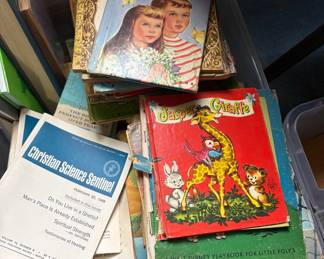 Collection of Vintage Children's Books and Christian Science Sentinel Magazine