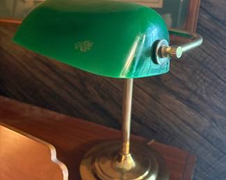 Green Glass Banker's Lamp