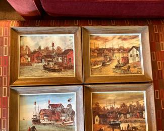Set of Four Robert Lebron Maritime Paintings