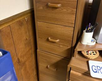Three-Drawer Wooden Filing Cabinet