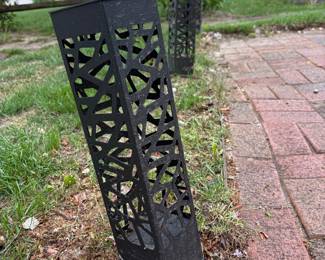 Set of 2 Decorative Metal Garden Lanterns
