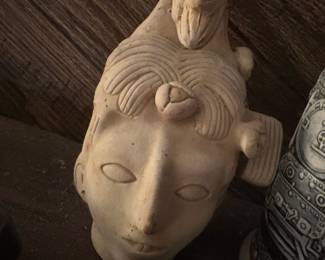 Mayan King Pacal Head Sculpture