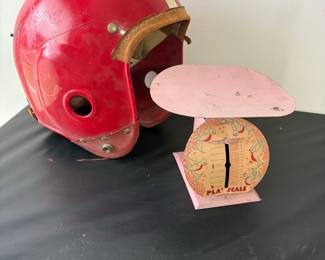 Vintage Football Helmet and PLA Scale