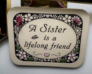 Trinity Pottery "A Sister is a Lifelong Friend" Oval Plaque