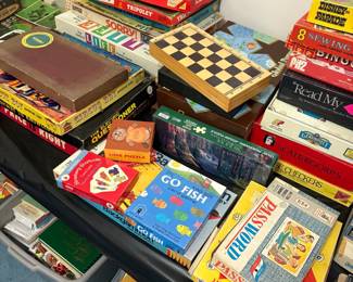 Assorted Vintage Board Games and Puzzles