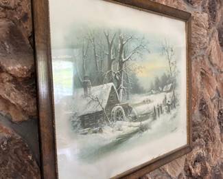Winter Scene with Watermill Painting by William Henry Chandler