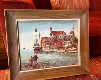 Harbor Scene Painting by Robert W. Johnson