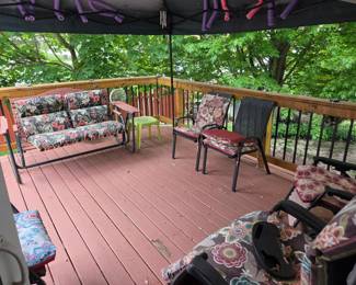 Patio Swing Set with Chairs and Table