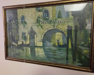 Venetian Canal Scene Painting by Louis P. Fabry