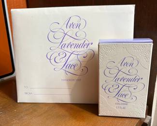 Avon Lavender & Lace Handkerchief and Cologne Set