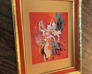 Abstract Figurative Painting in Ornate Frame