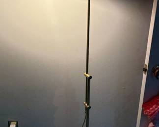 Bergboms G-132 Brass Arc Floor Lamp with Pleated Shade