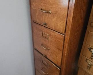 vintage wooden filing cabinet