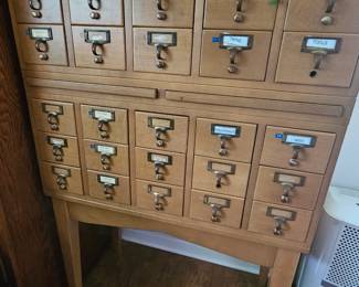 Vintage library card cabinet
