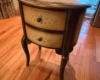 Oval HandPainted Floral Storage Cabinet